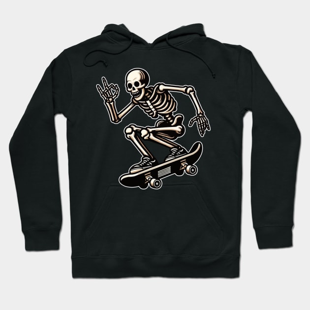 Cool Skeleton Skateboard Hoodie by fikriamrullah